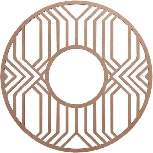 Ekena Millwork Empire Wood Fretwork Pierced Ceiling Medallion, Wood (Paint Grade), 18"OD x 6 5/8"ID x 3/8"T CMWP18X18X0375EPMF - main